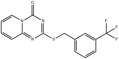 2-([3-(Trifluoromethyl)benzyl]sulfanyl)-4H-pyrido[1,2-a][1,3,5]triazin-4-one 结构式