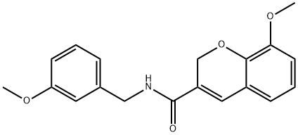 8-METHOXY-N-(3-METHOXYBENZYL)-2H-CHROMENE-3-CARBOXAMIDE 结构式