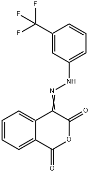 1H-ISOCHROMENE-1,3,4-TRIONE 4-(N-[3-(TRIFLUOROMETHYL)PHENYL]HYDRAZONE) 结构式