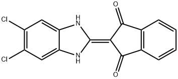 2-(5,6-DICHLORO-3-HYDROBENZIMIDAZOL-2-YLIDENE)INDANE-1,3-DIONE 结构式