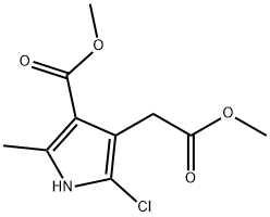 5-氯-4-(2-甲氧基-2-氧乙基)-2-甲基-1H-吡咯-3-羧酸甲酯 结构式