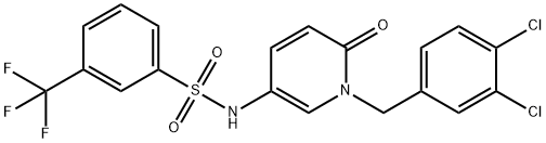 N-[1-(3,4-DICHLOROBENZYL)-6-OXO-1,6-DIHYDRO-3-PYRIDINYL]-3-(TRIFLUOROMETHYL)BENZENESULFONAMIDE 结构式
