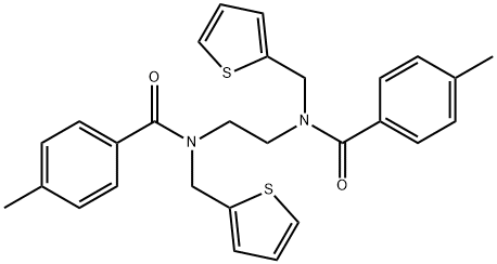 N,N'-(乙烷-1,2-二基)双(4-甲基-N-(噻吩-2-基甲基)苯甲酰胺) 结构式