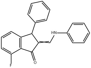 2-(ANILINOMETHYLENE)-7-FLUORO-3-PHENYL-1-INDANONE 结构式