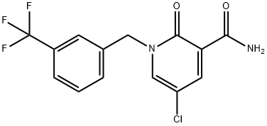 5-CHLORO-2-OXO-1-[3-(TRIFLUOROMETHYL)BENZYL]-1,2-DIHYDRO-3-PYRIDINECARBOXAMIDE 结构式