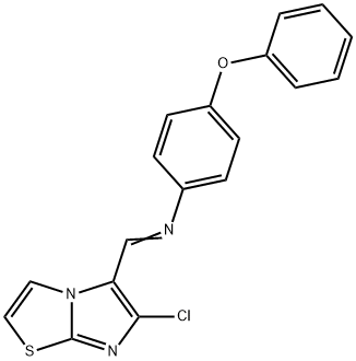 N-[(6-CHLOROIMIDAZO[2,1-B][1,3]THIAZOL-5-YL)METHYLENE]-4-PHENOXYANILINE 结构式