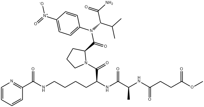 MEOSUC-LYS(2-PICOLINOYL)-ALA-PRO-VAL-PNA 结构式