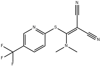 2-((Dimethylamino)([5-(trifluoromethyl)-2-pyridinyl]sulfanyl)methylene)malononitrile 结构式