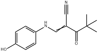 2-(2,2-DIMETHYLPROPANOYL)-3-((4-HYDROXYPHENYL)AMINO)PROP-2-ENENITRILE 结构式