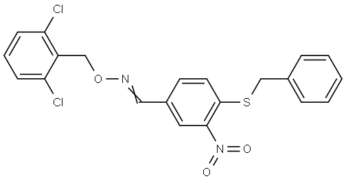 4-(Benzylsulfanyl)-3-nitrobenzenecarbaldehyde O-(2,6-dichlorobenzyl)oxime 结构式