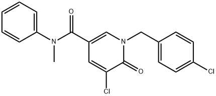 5-CHLORO-1-(4-CHLOROBENZYL)-N-METHYL-6-OXO-N-PHENYL-1,6-DIHYDRO-3-PYRIDINECARBOXAMIDE 结构式