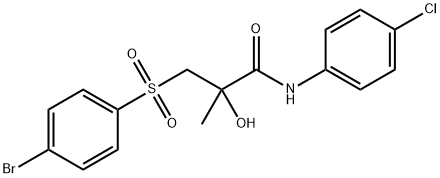 3-[(4-Bromophenyl)sulfonyl]-N-(4-chlorophenyl)-2-hydroxy-2-methylpropanamide 结构式