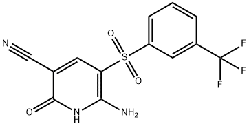 6-AMINO-2-HYDROXY-5-([3-(TRIFLUOROMETHYL)PHENYL]SULFONYL)NICOTINONITRILE 结构式