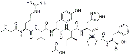 SAR-ARG-VAL-TYR-ILE-HIS-PRO-PHE ACETATE SALT 结构式