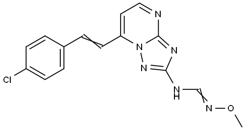 N-[7-(4-Chlorostyryl)[1,2,4]triazolo[1,5-a]pyrimidin-2-yl]-N'-methoxyiminoformamide 结构式