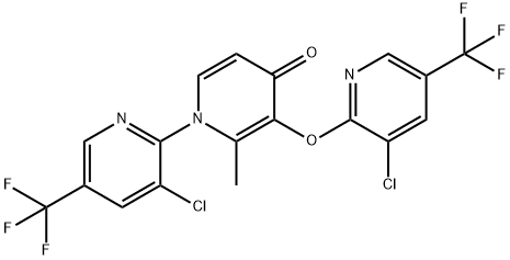 1-[3-CHLORO-5-(TRIFLUOROMETHYL)-2-PYRIDINYL]-3-([3-CHLORO-5-(TRIFLUOROMETHYL)-2-PYRIDINYL]OXY)-2-METHYL-4(1H)-PYRIDINONE 结构式