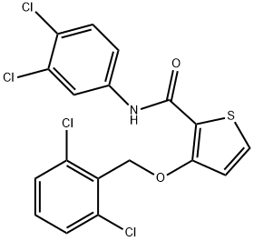 3-[(2,6-DICHLOROBENZYL)OXY]-N-(3,4-DICHLOROPHENYL)-2-THIOPHENECARBOXAMIDE 结构式