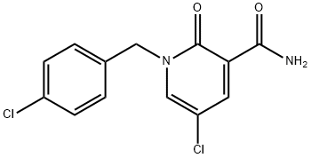 5-CHLORO-1-(4-CHLOROBENZYL)-2-OXO-1,2-DIHYDRO-3-PYRIDINECARBOXAMIDE 结构式