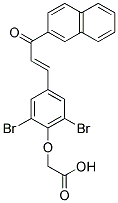 2-(2,6-Dibromo-4-[3-(2-naphthyl)-3-oxoprop-1-enyl]phenoxy)acetic acid 结构式