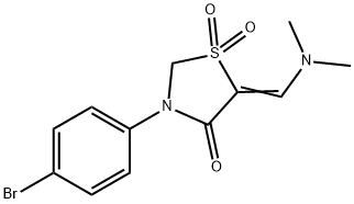 3-(4-BROMOPHENYL)-5-[(DIMETHYLAMINO)METHYLENE]-1LAMBDA6,3-THIAZOLANE-1,1,4-TRIONE 结构式