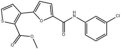 METHYL 3-(5-[(3-CHLOROANILINO)CARBONYL]-2-FURYL)-2-THIOPHENECARBOXYLATE 结构式