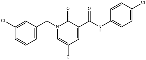 5-氯-1-(3-氯苄基)-N-(4-氯苯基)-2-氧代-1,2-二氢吡啶-3-甲酰胺 结构式