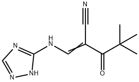 2-(2,2-DIMETHYLPROPANOYL)-3-(5H-2,3,5-TRIAZOLYLAMINO)PROP-2-ENENITRILE 结构式