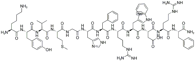 LYS-TYR-VAL-MET-GLY-HIS-PHE-ARG-TRP-ASP-ARG-PHE-NH2 结构式