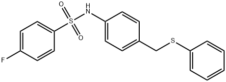 4-FLUORO-N-(4-[(PHENYLSULFANYL)METHYL]PHENYL)BENZENESULFONAMIDE 结构式