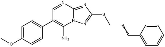 6-(4-METHOXYPHENYL)-2-[(3-PHENYL-2-PROPENYL)SULFANYL][1,2,4]TRIAZOLO[1,5-A]PYRIMIDIN-7-AMINE 结构式