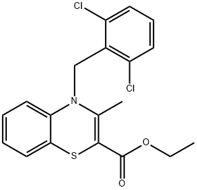 ETHYL 4-(2,6-DICHLOROBENZYL)-3-METHYL-4H-1,4-BENZOTHIAZINE-2-CARBOXYLATE 结构式