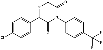 2-(4-CHLOROPHENYL)-4-[4-(TRIFLUOROMETHYL)PHENYL]-3,5-THIOMORPHOLINEDIONE 结构式