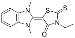 3-ETHYL-5-(2-(1,3-DIMETHYL-2-BENZIMIDAZOLINYLIDENE)) RHODANINE 结构式