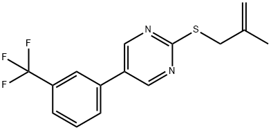 2-METHYL-2-PROPENYL 5-[3-(TRIFLUOROMETHYL)PHENYL]-2-PYRIMIDINYL SULFIDE 结构式
