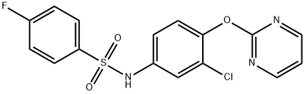 N-[3-CHLORO-4-(2-PYRIMIDINYLOXY)PHENYL]-4-FLUOROBENZENESULFONAMIDE 结构式