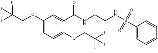 N-(2-[(PHENYLSULFONYL)AMINO]ETHYL)-2,5-BIS(2,2,2-TRIFLUOROETHOXY)BENZENECARBOXAMIDE 结构式
