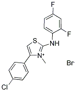 4-(4-CHLOROPHENYL)-2-(2,4-DIFLUOROANILINO)-3-METHYL-1,3-THIAZOL-3-IUM BROMIDE 结构式