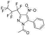 1-ACETYL-3(5)-(HEPTAFLUORO-1-PROPYL)-4-NITRO-5(3)-(PHENYL)PYRAZOLE 结构式