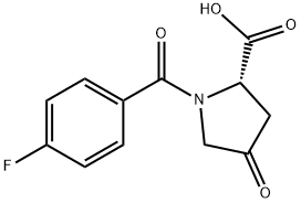 1-(4-FLUOROBENZOYL)-4-OXO-2-PYRROLIDINECARBOXYLIC ACID 结构式