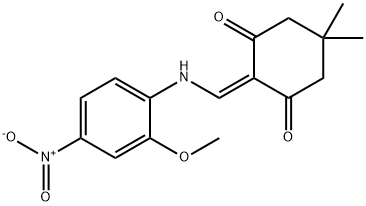 2-(((2-METHOXY-4-NITROPHENYL)AMINO)METHYLENE)-5,5-DIMETHYLCYCLOHEXANE-1,3-DIONE 结构式