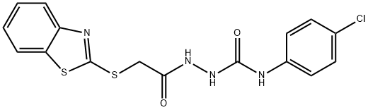 1-(2-(BENZOTHIAZOL-2-YLTHIO)ACETYL)-4-(4-CHLOROPHENYL)SEMICARBAZIDE 结构式