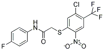 N1-(4-FLUOROPHENYL)-2-([5-CHLORO-2-NITRO-4-(TRIFLUOROMETHYL)PHENYL]THIO)ACETAMIDE 结构式