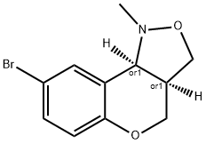 8-BROMO-1-METHYL-1,3A,4,9B-TETRAHYDRO-3H-CHROMENO[4,3-C]ISOXAZOLE 结构式