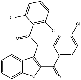 (4-CHLOROPHENYL)(3-([(2,6-DICHLOROPHENYL)SULFINYL]METHYL)-1-BENZOFURAN-2-YL)METHANONE 结构式