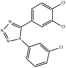 1-(3-CHLOROPHENYL)-5-(3,4-DICHLOROPHENYL)-1H-1,2,3,4-TETRAAZOLE 结构式