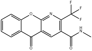 N-Methyl-5-oxo-2-(trifluoromethyl)-5H-chromeno[2,3-b]pyridine-3-carboxamide 结构式
