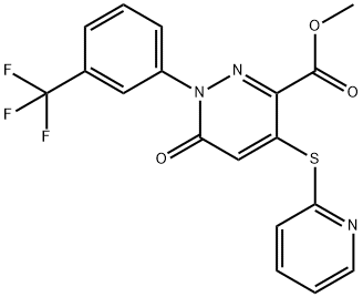 METHYL 6-OXO-4-(2-PYRIDINYLSULFANYL)-1-[3-(TRIFLUOROMETHYL)PHENYL]-1,6-DIHYDRO-3-PYRIDAZINECARBOXYLATE 结构式