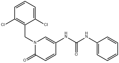 N-[1-(2,6-Dichlorobenzyl)-6-oxo-1,6-dihydro-3-pyridinyl]-N'-phenylurea 结构式