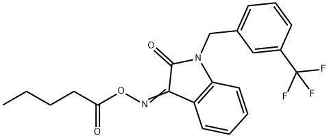 3-[(PENTANOYLOXY)IMINO]-1-[3-(TRIFLUOROMETHYL)BENZYL]-1,3-DIHYDRO-2H-INDOL-2-ONE 结构式