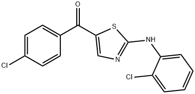 [2-(2-CHLOROANILINO)-1,3-THIAZOL-5-YL](4-CHLOROPHENYL)METHANONE 结构式